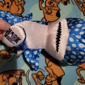 Blue and White Shark Week Shark Build A Bear Plush Unstuffed
